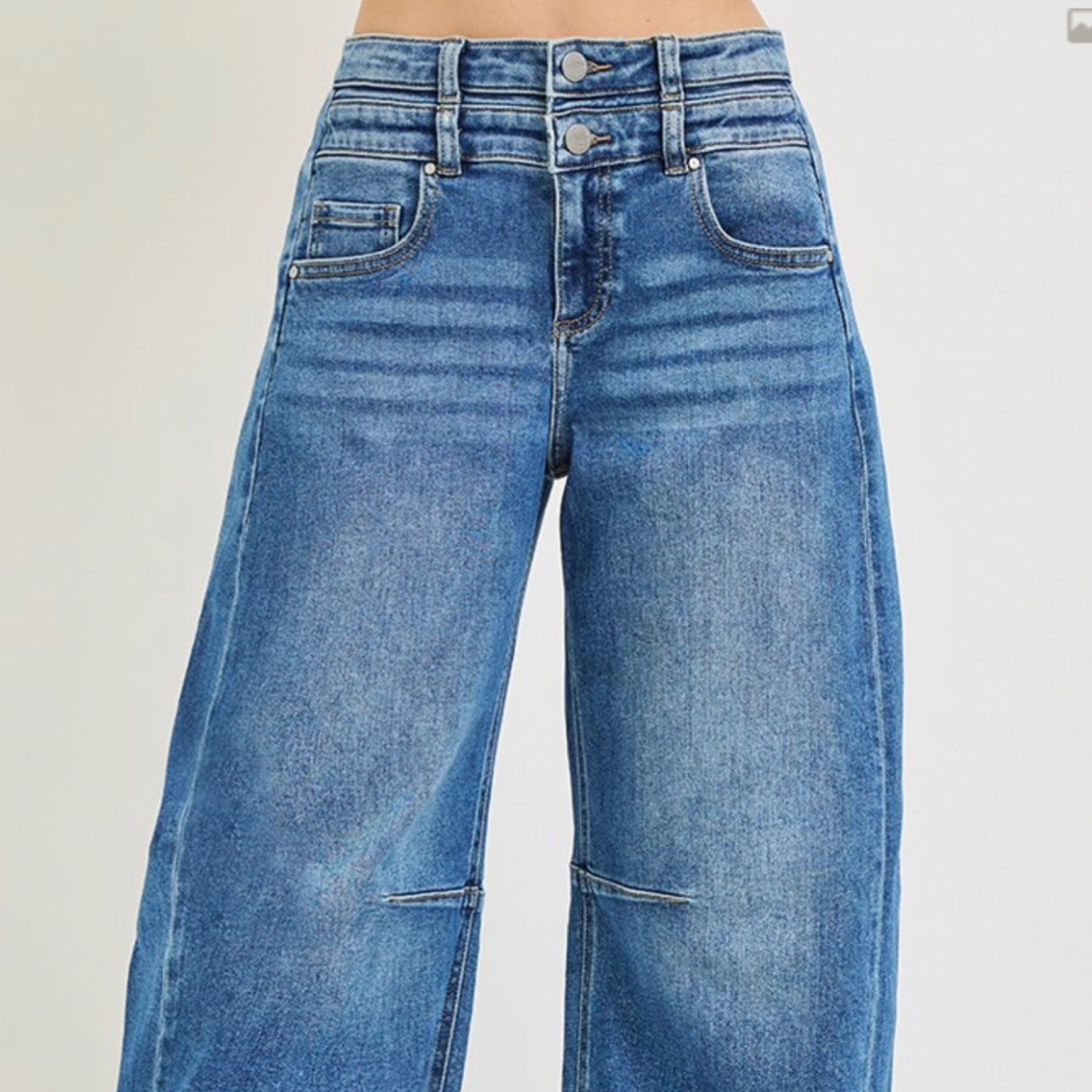 308 SLOUCHY BARREL DOUBLE WAISTBAND DETAIL JEANS