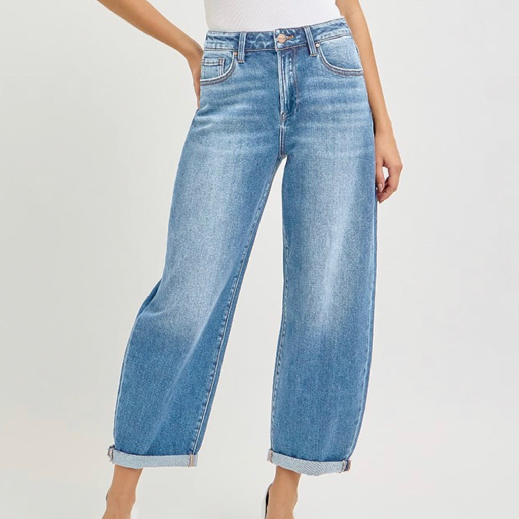 High Rise Crop Barrel Jean 243