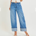 294 Cuffed Crop Medium Wash Risen Brand Jean