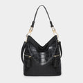 219 Rochelle Black Croc Purse