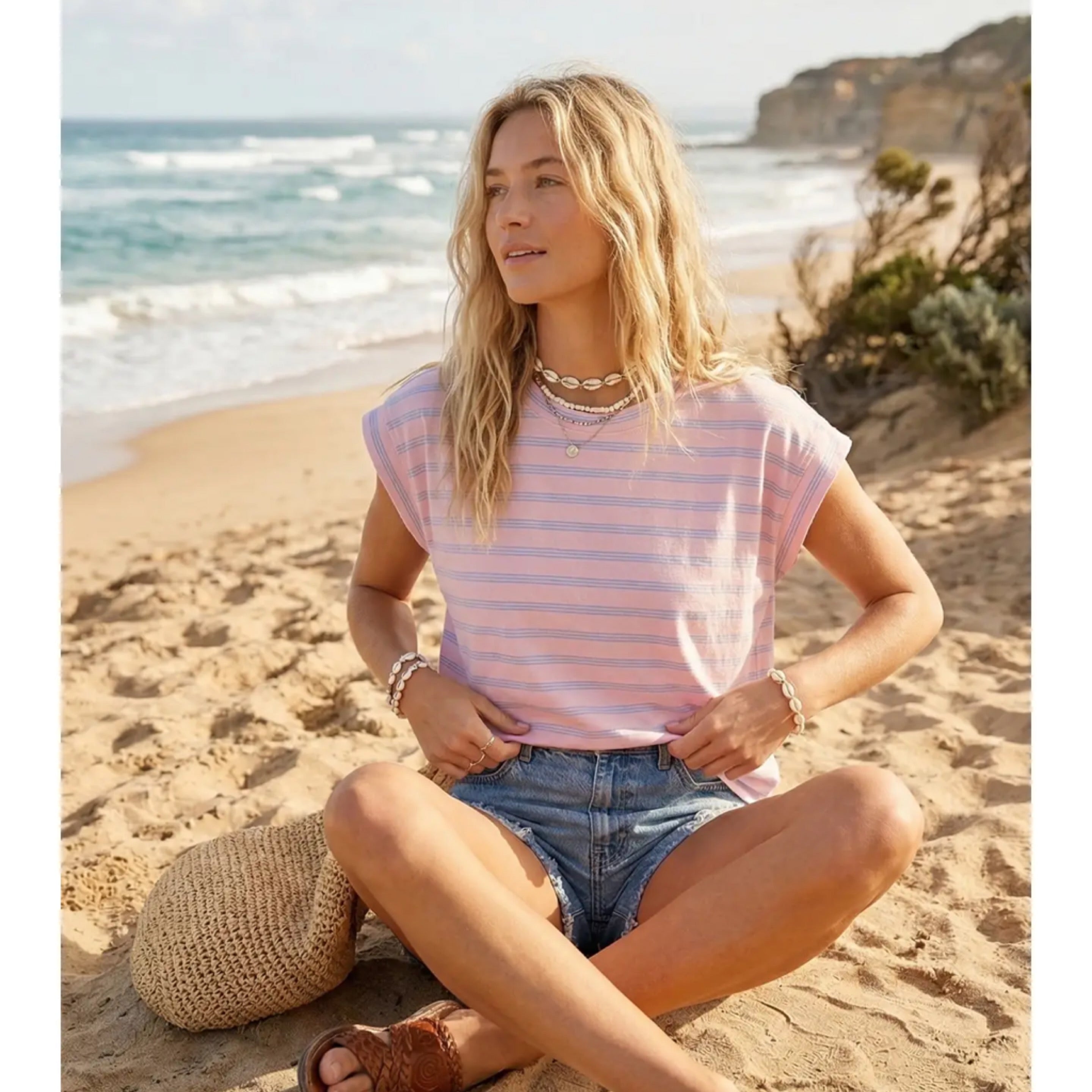 283 Striped Relaxed Fit Top