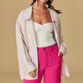 319 Luna Striped Taupe Shirt