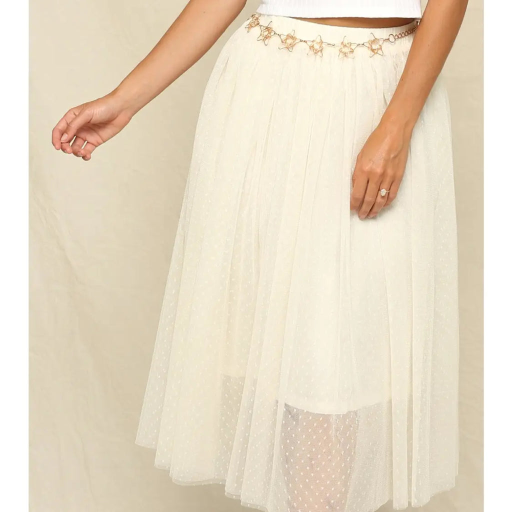 Sheer Mesh Layered Midi Skirt 08