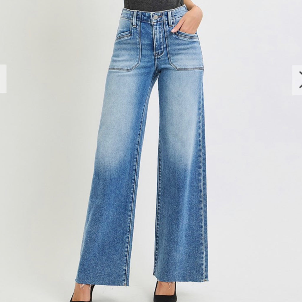 350 Wide Leg Jeans with Patch Pocket