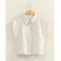 305 Striped Sleeveless Button-Up Shirt