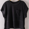 235 Flared Hem Waffle Knit Top