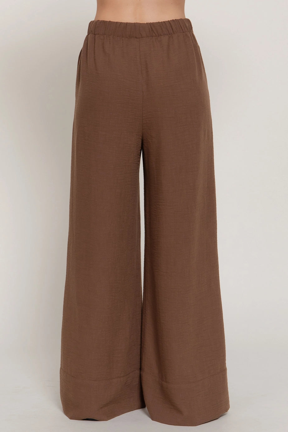 184 Brown Linen Wide Leg Pants