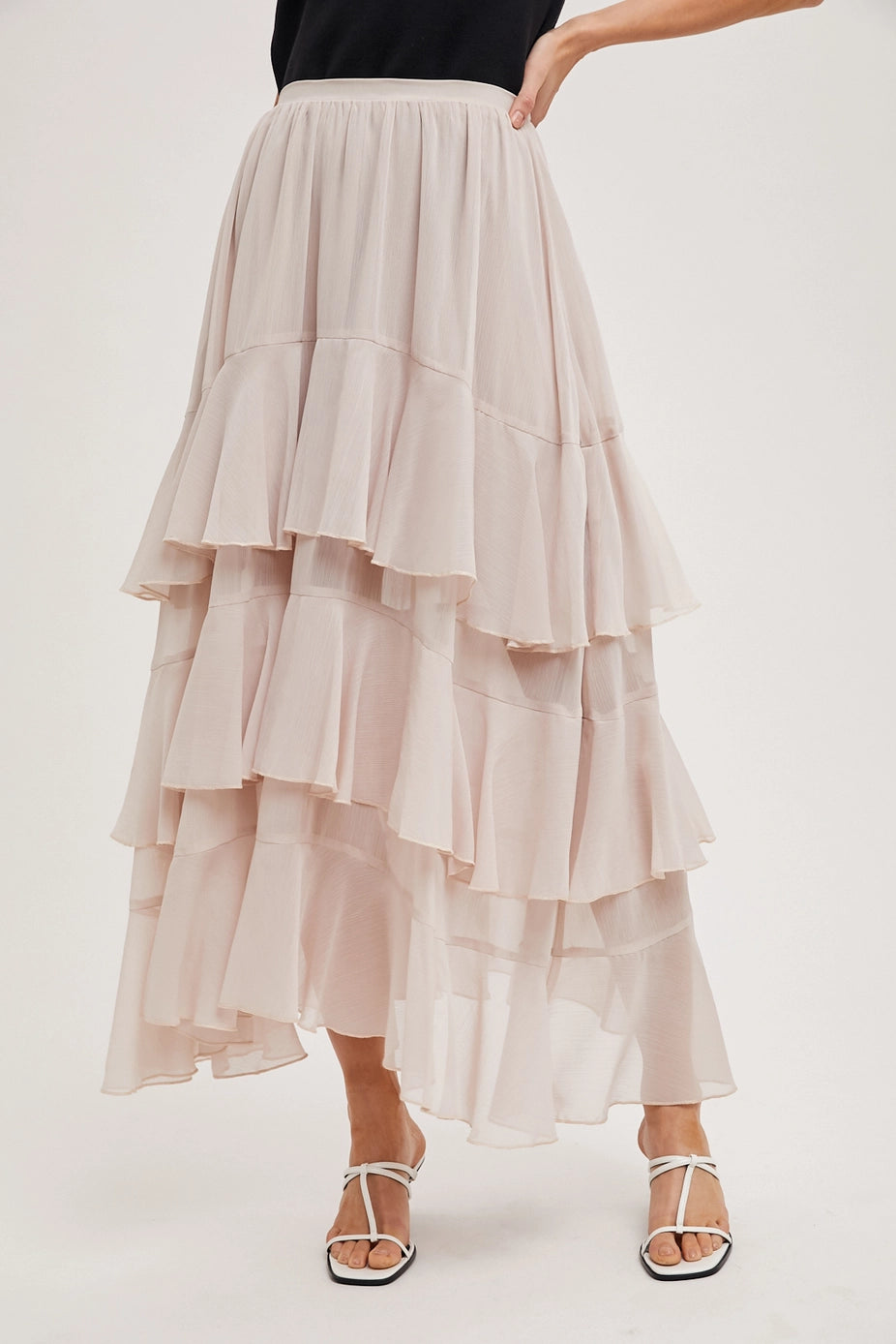 161 Ruffle Maxi Skirt