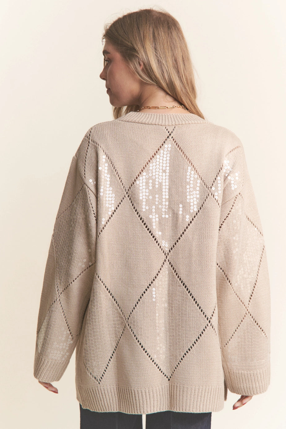 26 Sequin Diamond Elegance Cardigan