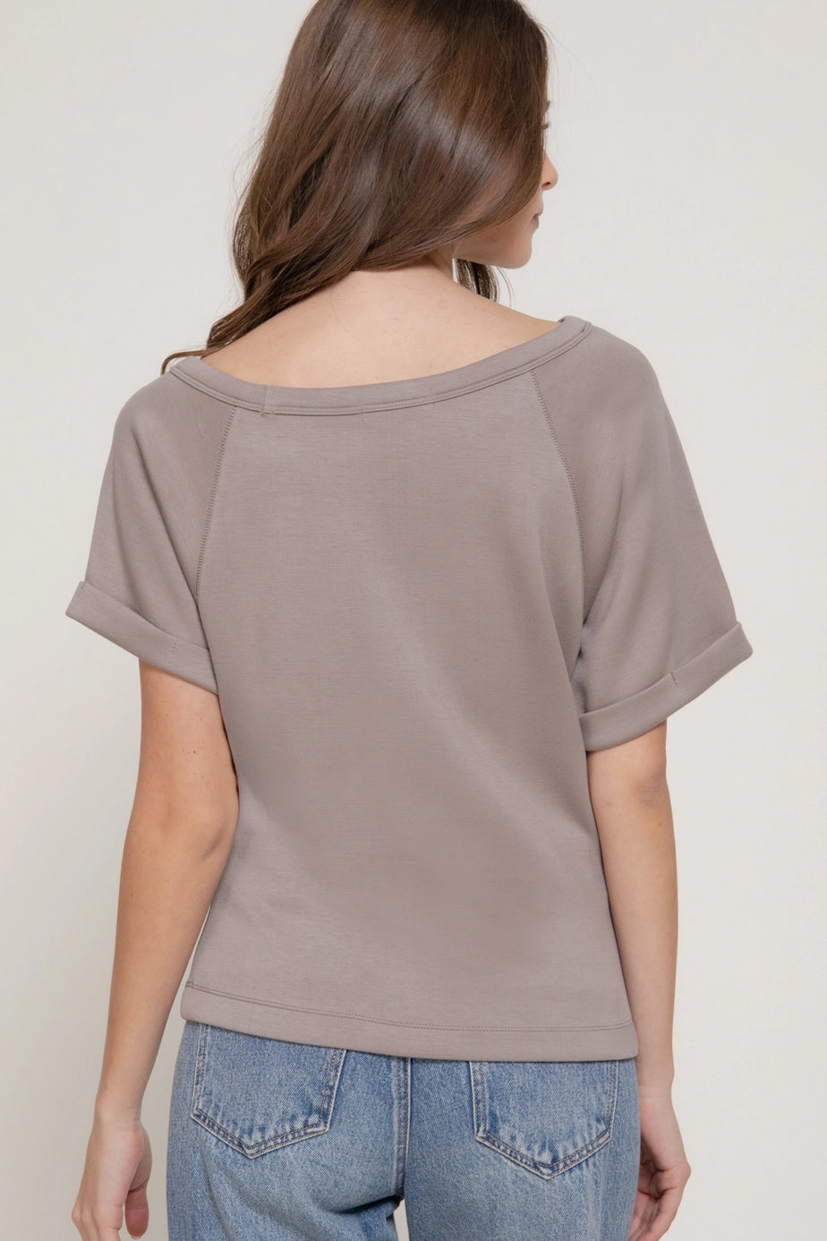 185 Off the Shoulder Soft Modal Scuba Top