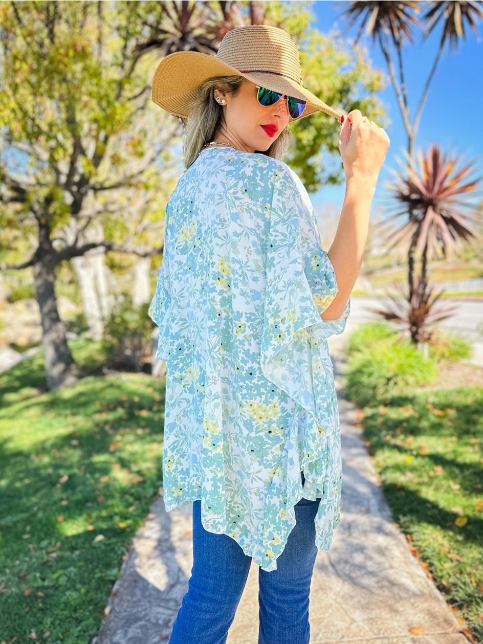 201 Sage Floral Kimono