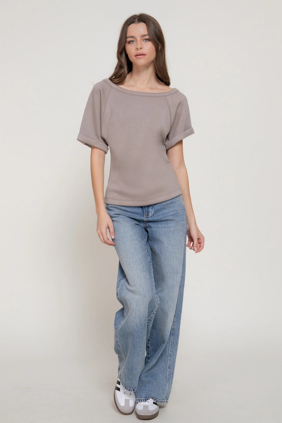 185 Off the Shoulder Soft Modal Scuba Top