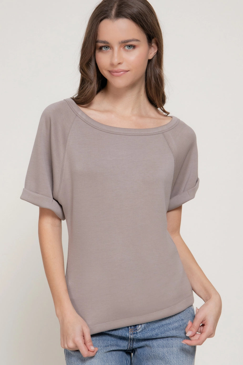 185 Off the Shoulder Soft Modal Scuba Top