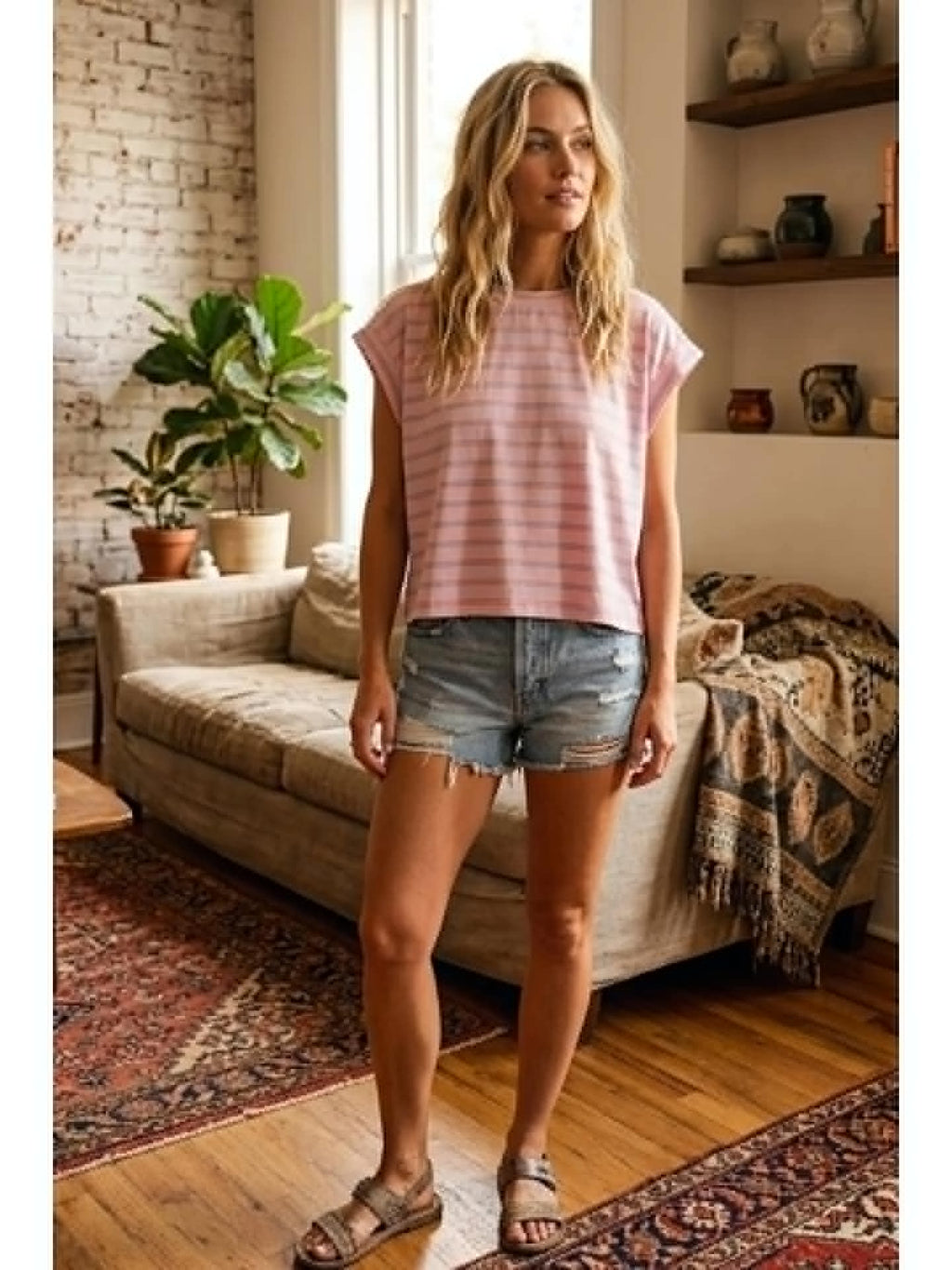 283 Striped Relaxed Fit Top