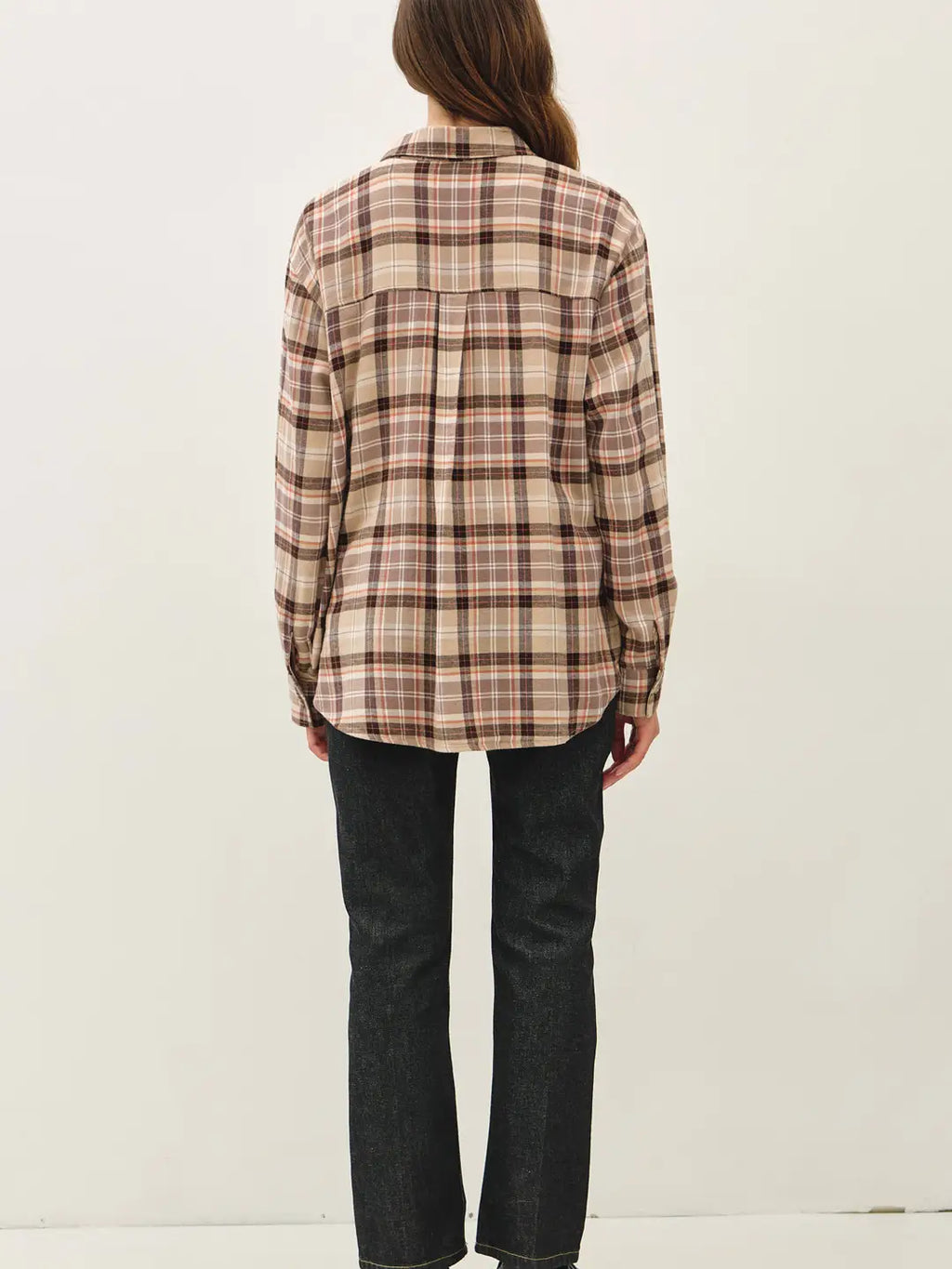 326 Taupe Oversized Flannel Shirt