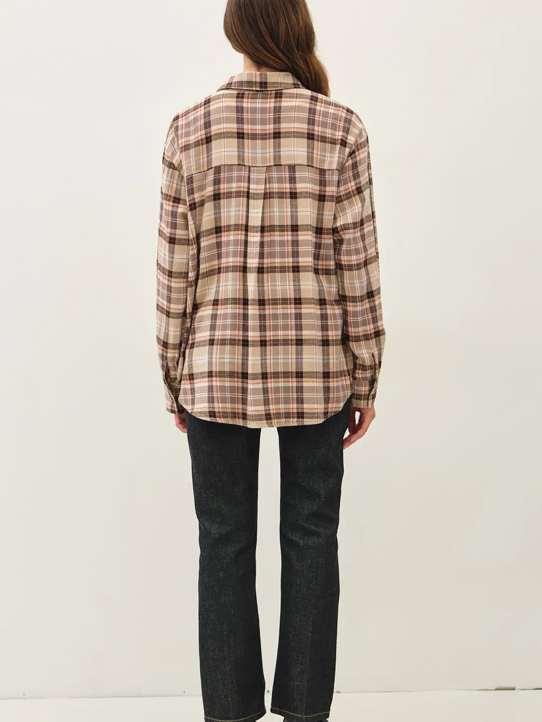 326 Taupe Oversized Flannel Shirt