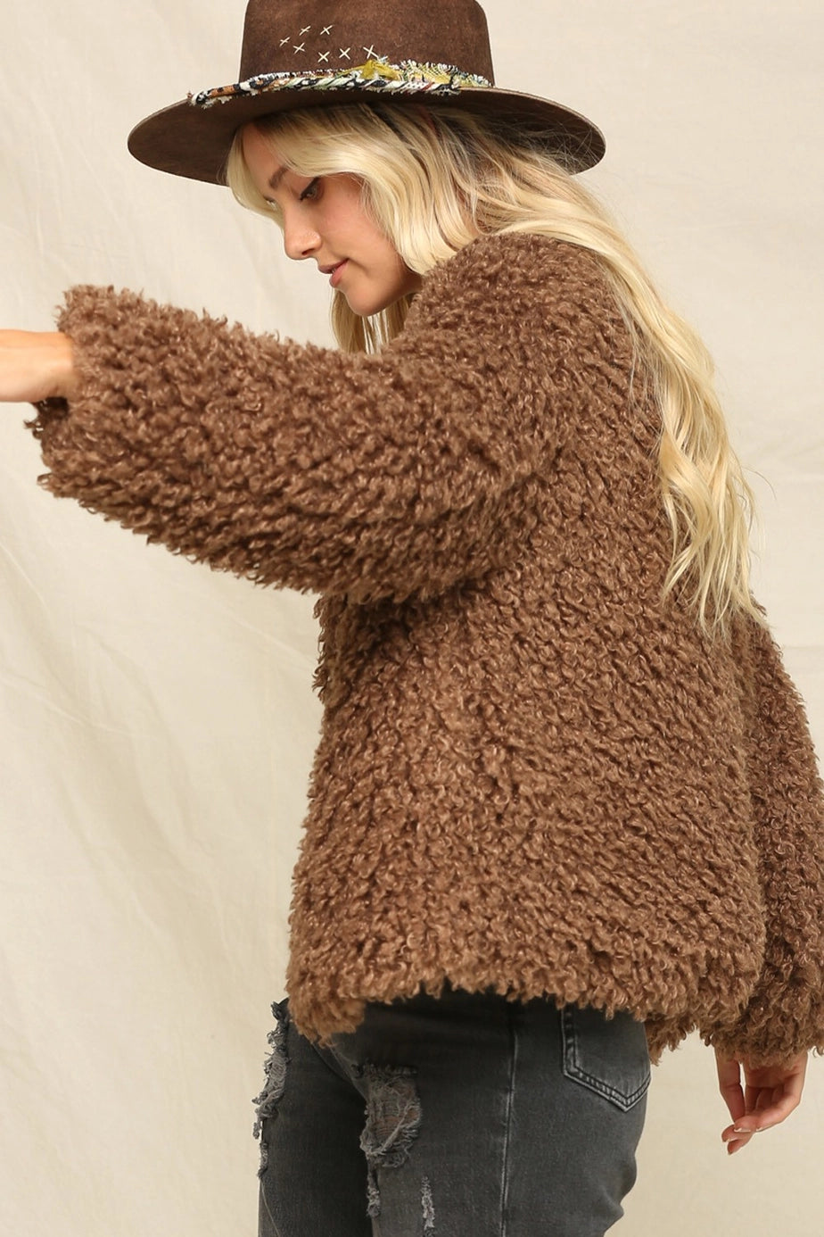 15 Cozy Open Front Fuzzy Jacket
