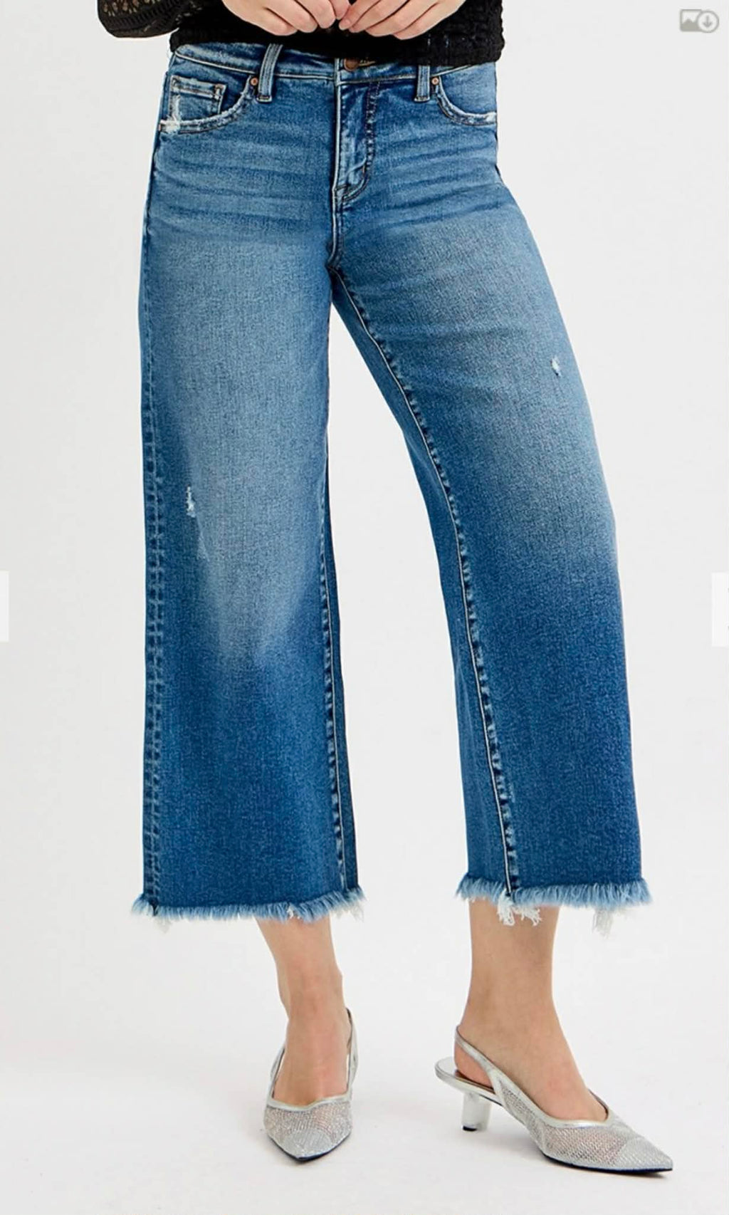 151 Tummy Control Dark Wash Crop Denim