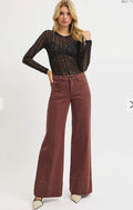 99 Tummy Control Chocolate Wide Leg Denim