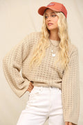 122 Charming Texture Open-Stitch Sweater