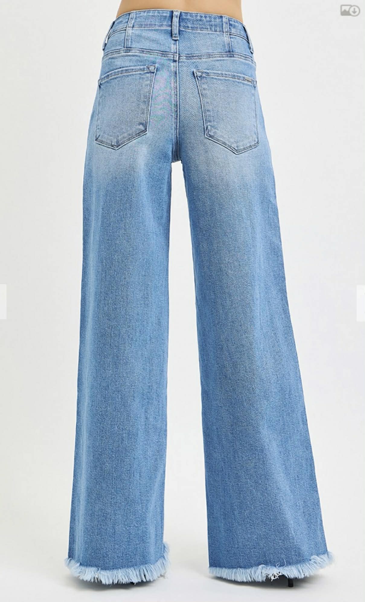 153 Hi Rise Tie Waist Wide Leg Denim