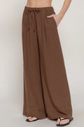 184 Brown Linen Wide Leg Pants